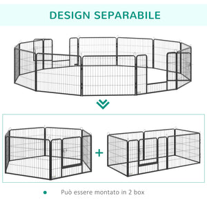EasyComfort Recinto per Cani e Cuccioli con 12 Pannelli Modulabili e 2 Ingressi, 80x1.5x60cm