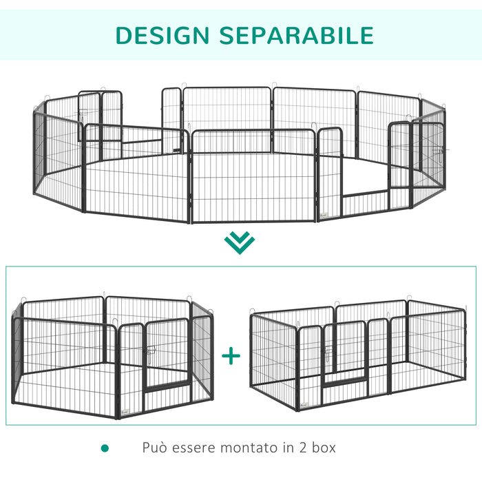 EasyComfort Recinto per Cani e Cuccioli con 12 Pannelli Modulabili e 2 Ingressi, 80x1.5x60cm