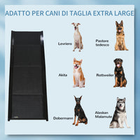 EasyComfort Rampa per Cani Pieghevole con Superficie Antiscivolo in MDF e Alluminio, 158x43.5x2.5 cm, Nero