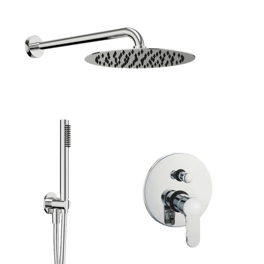 Kit doccia tondo completo di soffione doccetta e miscelatore con deviatore hope