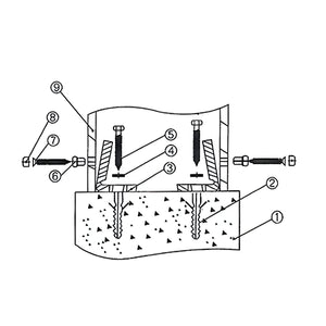 Kit completo di viti e staffe di fissaggio per sanitari a pavimento standard *** confezione 1