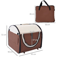 EasyComfort Trasportino Gabbia da Trasporto per Cani Gatti e Animali Domestici Pieghevole 61x46x51cm caffè