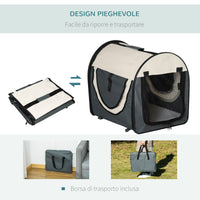 EasyComfort Trasportino per Animali Domestici Pieghevole in Oxford con Cuscino Rimovibile Lavabile e Borsa per Trasporto, Grigio scuro