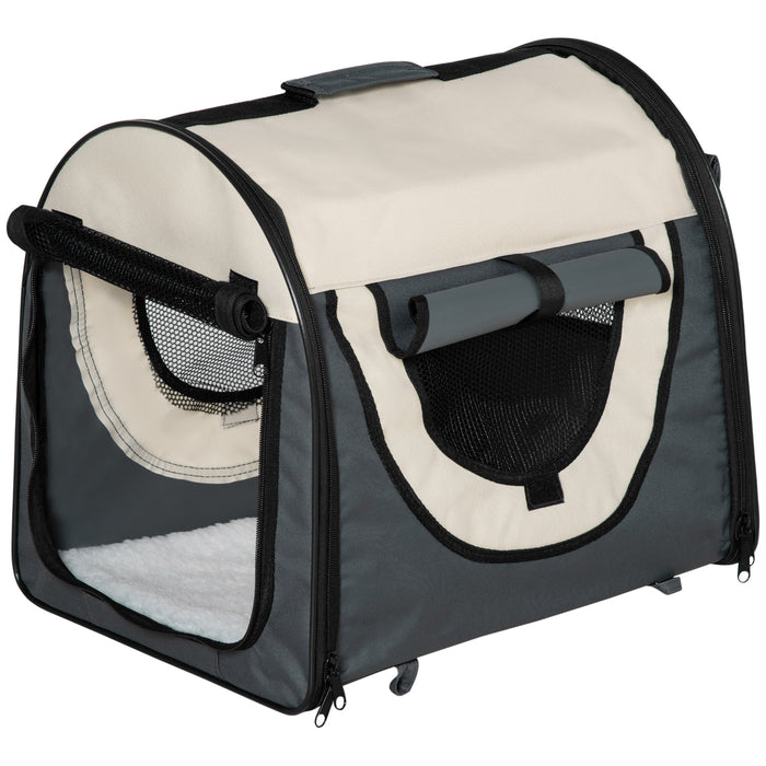 EasyComfort Trasportino per Animali Domestici Pieghevole in Oxford con Cuscino Rimovibile Lavabile e Borsa per Trasporto, Grigio scuro