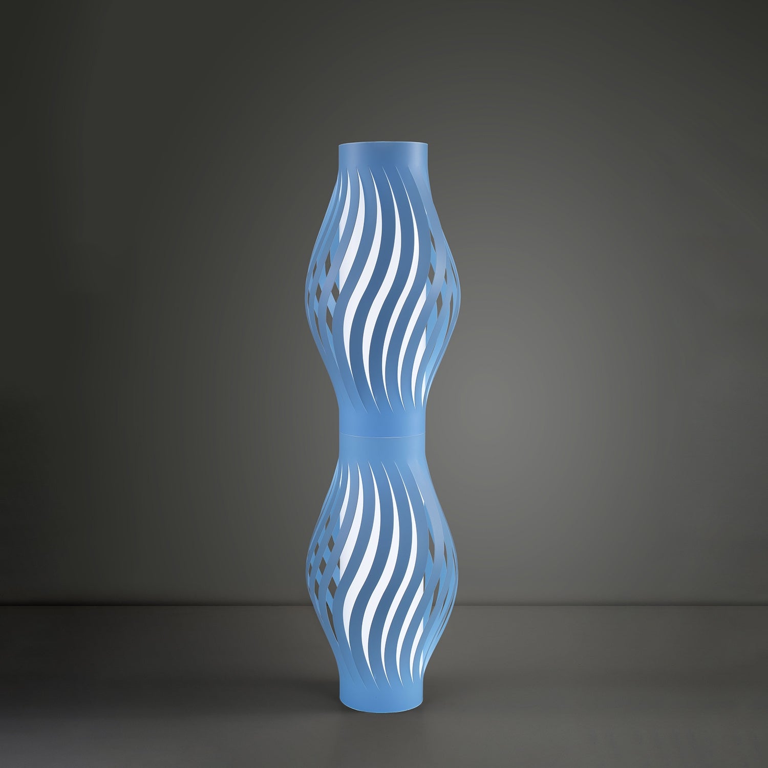 Piantana Moderna Helios Polilux ® Blu Pastello 2 Luci E27 H123Cm