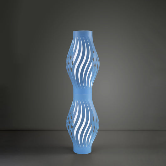 Piantana Moderna Helios Polilux ® Blu Pastello 2 Luci E27 H123Cm