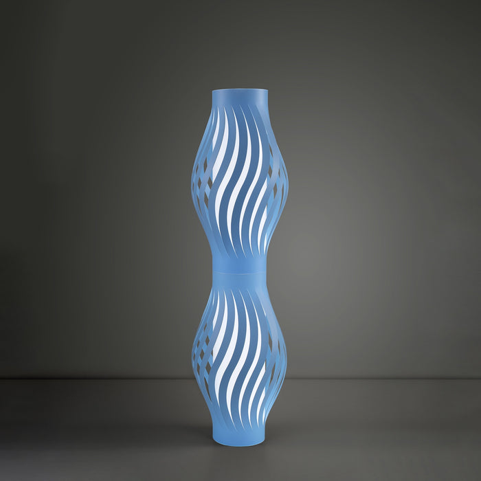 Piantana Moderna Helios Polilux ® Blu Pastello 2 Luci E27 H123Cm