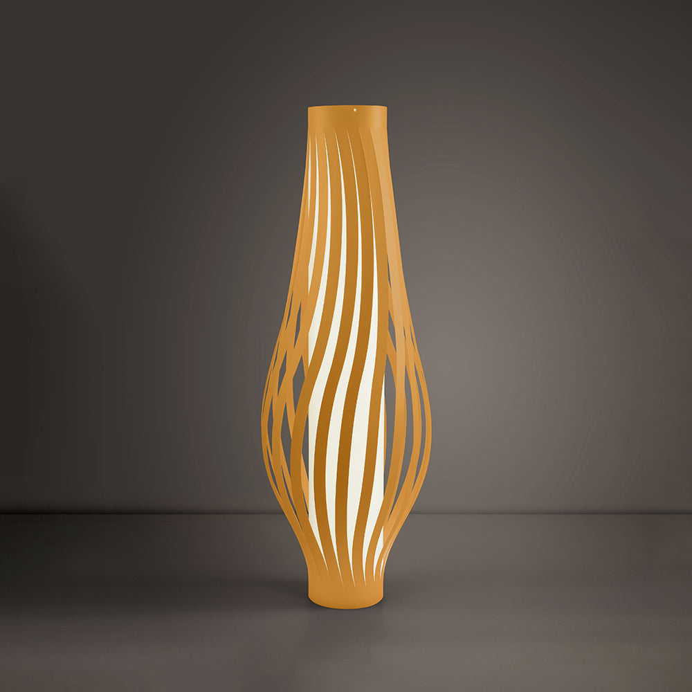 Lampada Da Terra Totem Dama Helios 1 Luce In Polilux Ocra Made In Italy