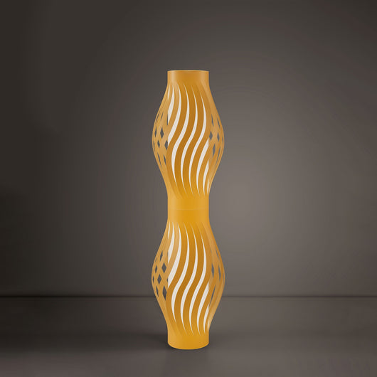 Piantana Moderna Helios Polilux ® Ocra Pastello 2 Luci E27 H123Cm