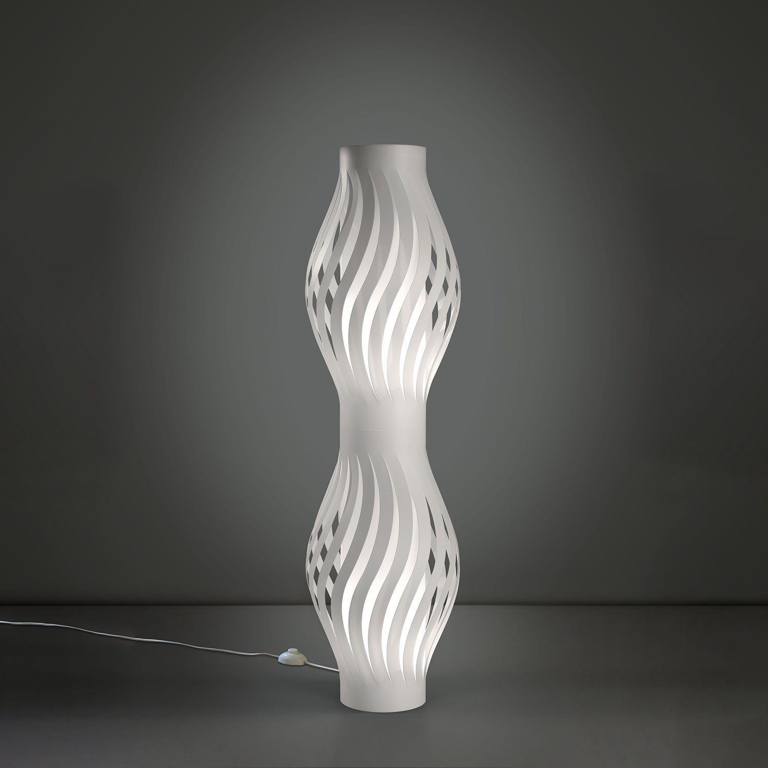 Piantana Moderna Helios Polilux ® Bianco 2 Luci E27 H123Cm