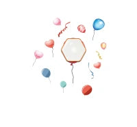 Sticker Da Muro Baloons Con Lavagnetta E Bersaglio Cm 80X80