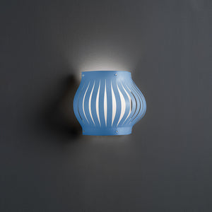 Applique Balcony Helios 1 Luce In Polilux Blu Con Cavo Made In Italy