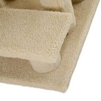 EasyComfort Scaletta per Cani, Gatti e Animali Domestici con 4 Gradini e Morbido Rivestimento Beige, 63.5 x 43 x 60cm