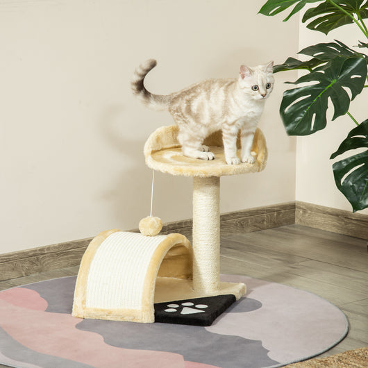 EasyComfort Albero Tiragraffi per Gatti per Gioco e Relax 35.5x37x46 cm Beige