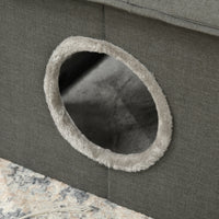 Easycomfort Casetta per Gatti con Cuscini Lavabili 2 entrate, 39x43.5x40.5cm Grigio