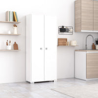 armadio 2 ante Clara biancoluna dispensa cucina multiuso lavanderia spogliatoio 75x35x180H con ripiani