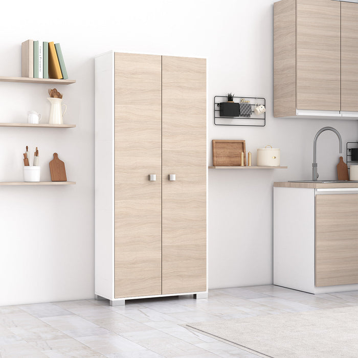 armadio 2 ante Clara Bianco/Olmo dispensa cucina multiuso lavanderia spogliatoio 75x35x180H con ripiani