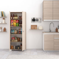 armadio 2 ante Clara dispensa cucina multiuso lavanderia spogliatoio 75x35x180H con ripiani - Olmo