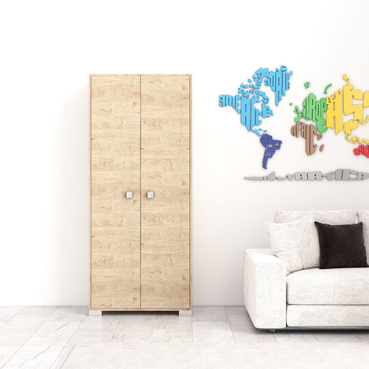 Armadio 2 ante Clara dispensa cucina multiuso lavanderia spogliatoio 75x35x180H con ripiani Virginia