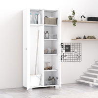 armadio 2 ante Sonia portascope multiuso lavanderia spogliatoio 75x35x180H - Biancoluna