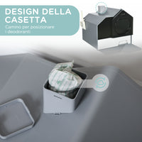 Easycomfort Lettiera per Gatti Chiusa con Vassoio Estraibile, Tappetino e Paletta Inclusi, 47x45x42cm, Grigio