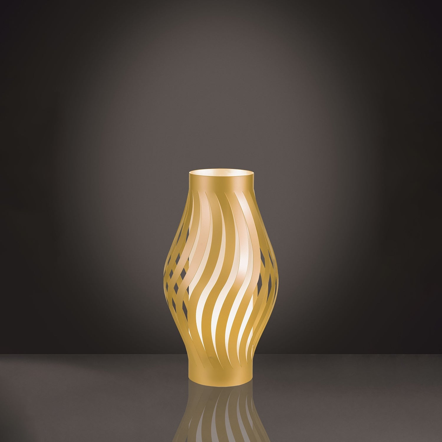 Lampada Da Scrivania-Ufficio Moderna Helios Polilux ® New Gold 1 Luce E27