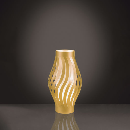 Lampada Da Scrivania-Ufficio Moderna Helios Polilux ® New Gold 1 Luce E27