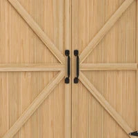 Tavolo da Giardino con Armadio e Scaffali con Piedini Antiscivolo in Legno di Abete, Giallo