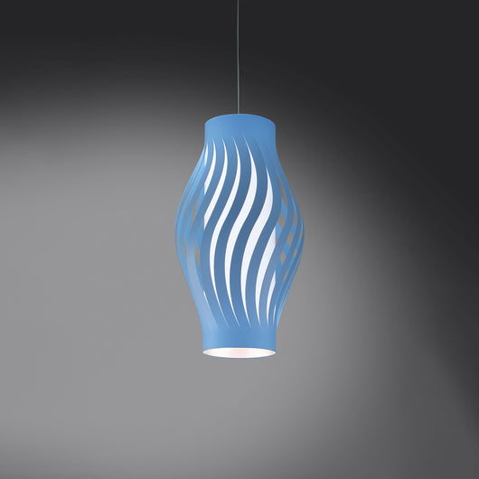 Sospensione Moderna Helios Polilux ® Blu Pastello 1 Luce E27 H40Cm