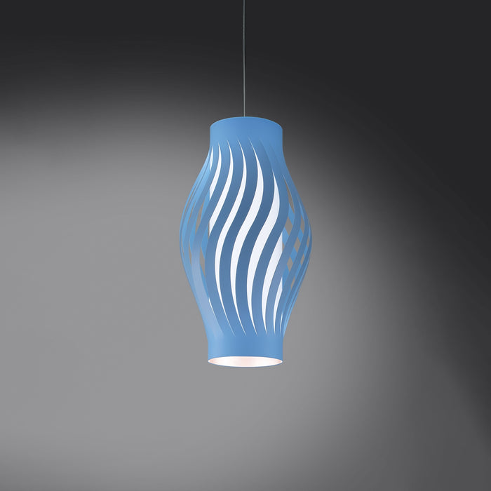 Sospensione Moderna Helios Polilux ® Blu Pastello 1 Luce E27 H40Cm