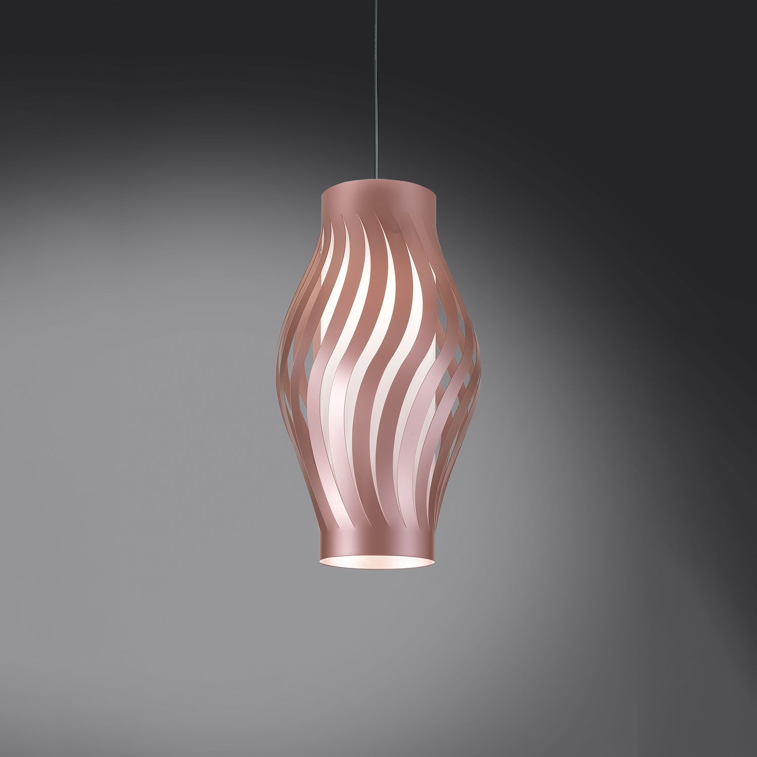 Sospensione Moderna Helios Polilux ® Pink Metal 1 Luce E27 H40Cm