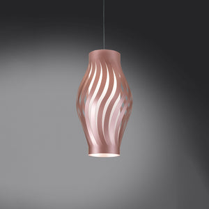 Sospensione Moderna Helios Polilux ® Pink Metal 1 Luce E27 H40Cm