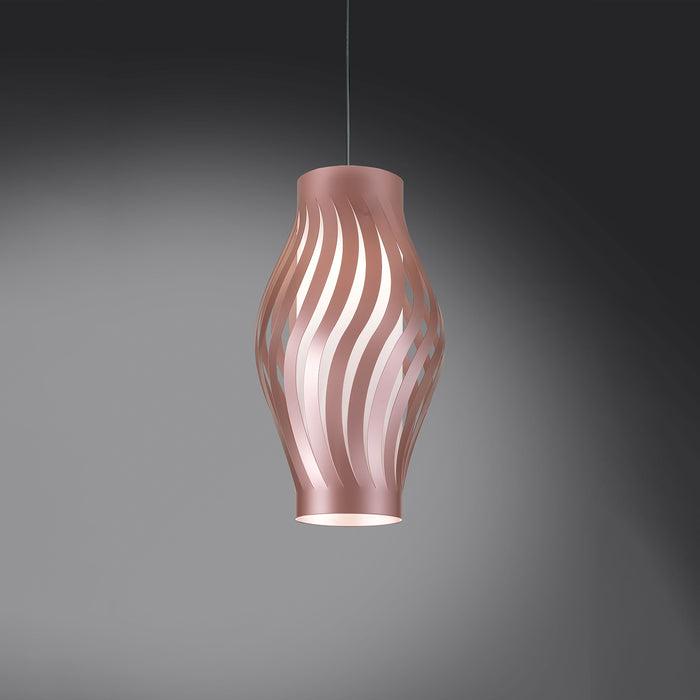 Sospensione Moderna Helios Polilux ® Pink Metal 1 Luce E27 H40Cm