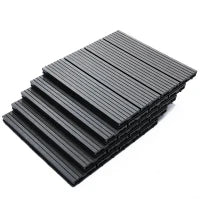 Set 11 Piastrelle per Esterni ad Incastro Antiscivolo in HDPE Riciclato, 30x30x2.2 cm, Grigio