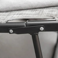 Lettino Prendisole Pieghevole Ergonomico da Esterno in Metallo e Tessuto a Rete, 170x62x68cm, Grigio