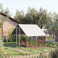 EasyComfort Pollaio da Giardino con Telaio Zincato, Copertura Impermeabile e Rete Esagonale, 3x2x2m, Argento