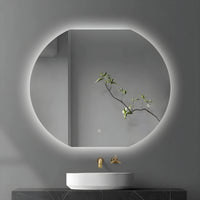 Specchio 5 mm semicircolare retroilluminato led interruttore touch *** misure 100x80 cm, tonalità dimmerabile 2700-4...