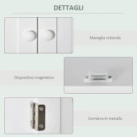 kleankin Mobile Bagno Sospeso con Armadietto a 2 Ante e Ripiano Aperto, Mensola Interna Regolabile, Bianco