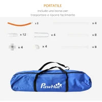 Set Agility Dog 4 Pezzi con 4 Picchetti e Borsa da Trasporto, in PE e ABS, 89x69x99 cm, Bianco e Arancione