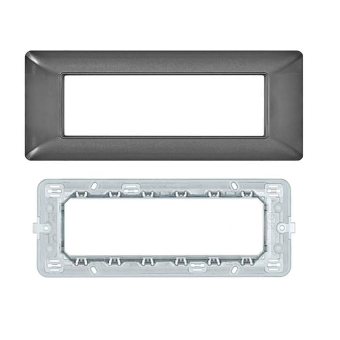 Biesse supporto per placche compatibili con bticino matix vari formati modulo *** numero posti 6 posti, confezione 1