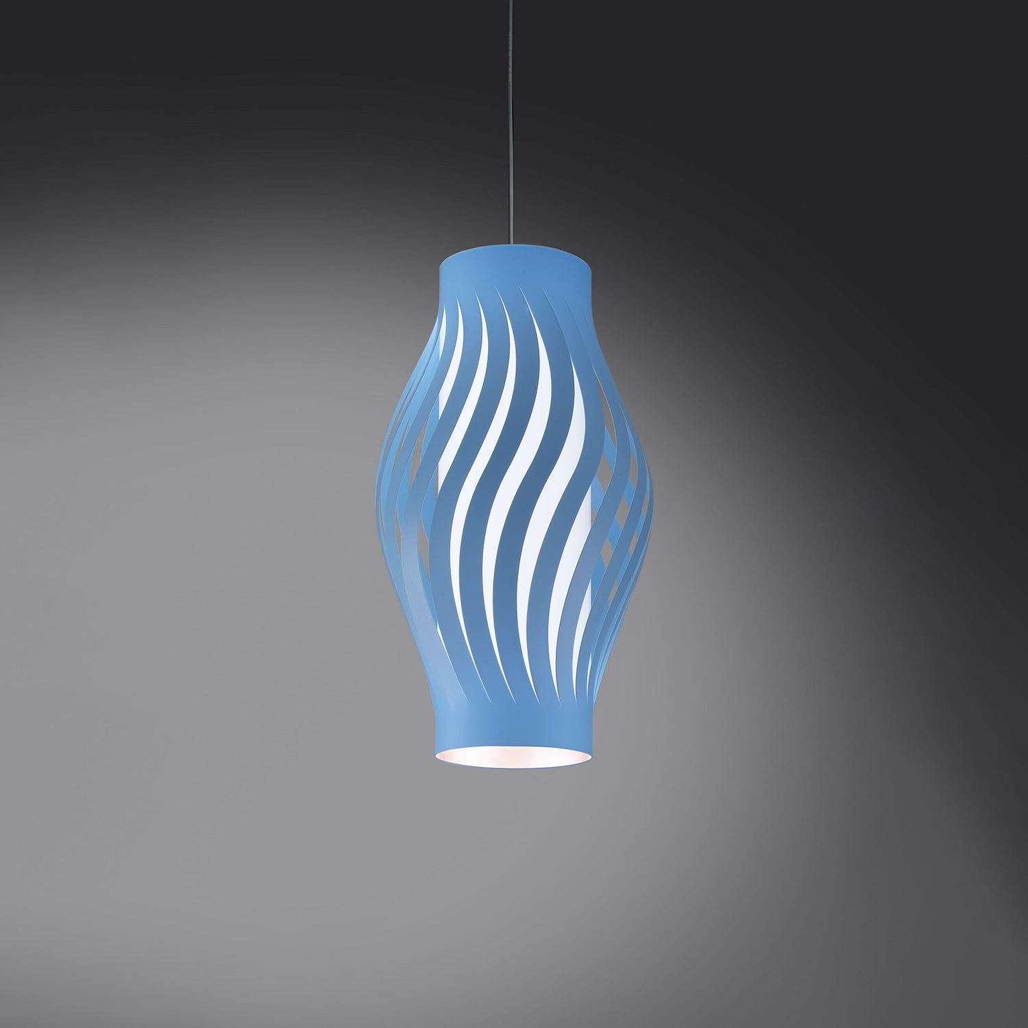 Sospensione Moderna Helios Polilux ® Blu Pastello 1 Luce E27 H61Cm