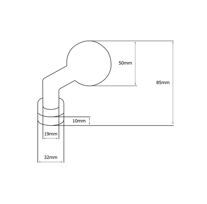 Pomolo fisso per porta SAGUATTI D69/50K in inox bianco lucido