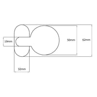Pomolo fisso per porta SAGUATTI D69/50K in inox bianco lucido