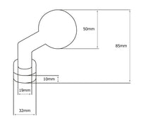 Pomolo fisso per porta SAGUATTI D69/50M in inox grigio satinato