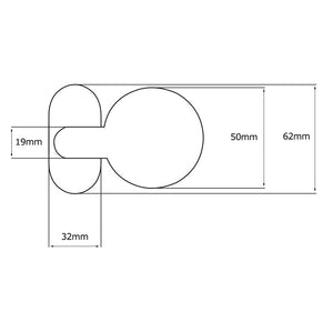 Pomolo fisso per porta SAGUATTI D69/50U in inox marrone lucido