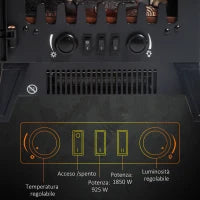 Camino Elettrico con Effetto Fiamma Regolabile Potenza 925W/1850W, 36 x 25.5 x 41.5cm, Nero