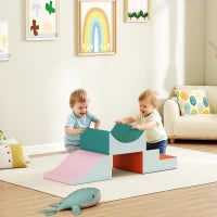 Set 3 Costruzioni Morbide per Bambini, in Similpelle e Spugna, Grigio Chiaro