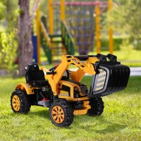 Escavatore Elettrico Trattore per Bambini Scavatrice Macchinina Giocattolo Velocità: 2.5KM/h 150 x 62 x74cm