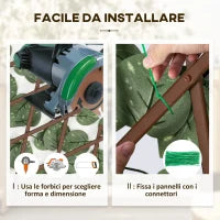 Siepe Artificiale 200x100 cm in Seta e Plastica PE, Siepe Finta di Pothos con 495 Foglie, Verde