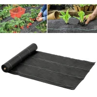 Telo Pacciamatura 50x2m 100g/m² Telo Anti Erbacce Telo Nero per Orto, Serra, Giardino Drenante e Traspirante con Quadrettatura